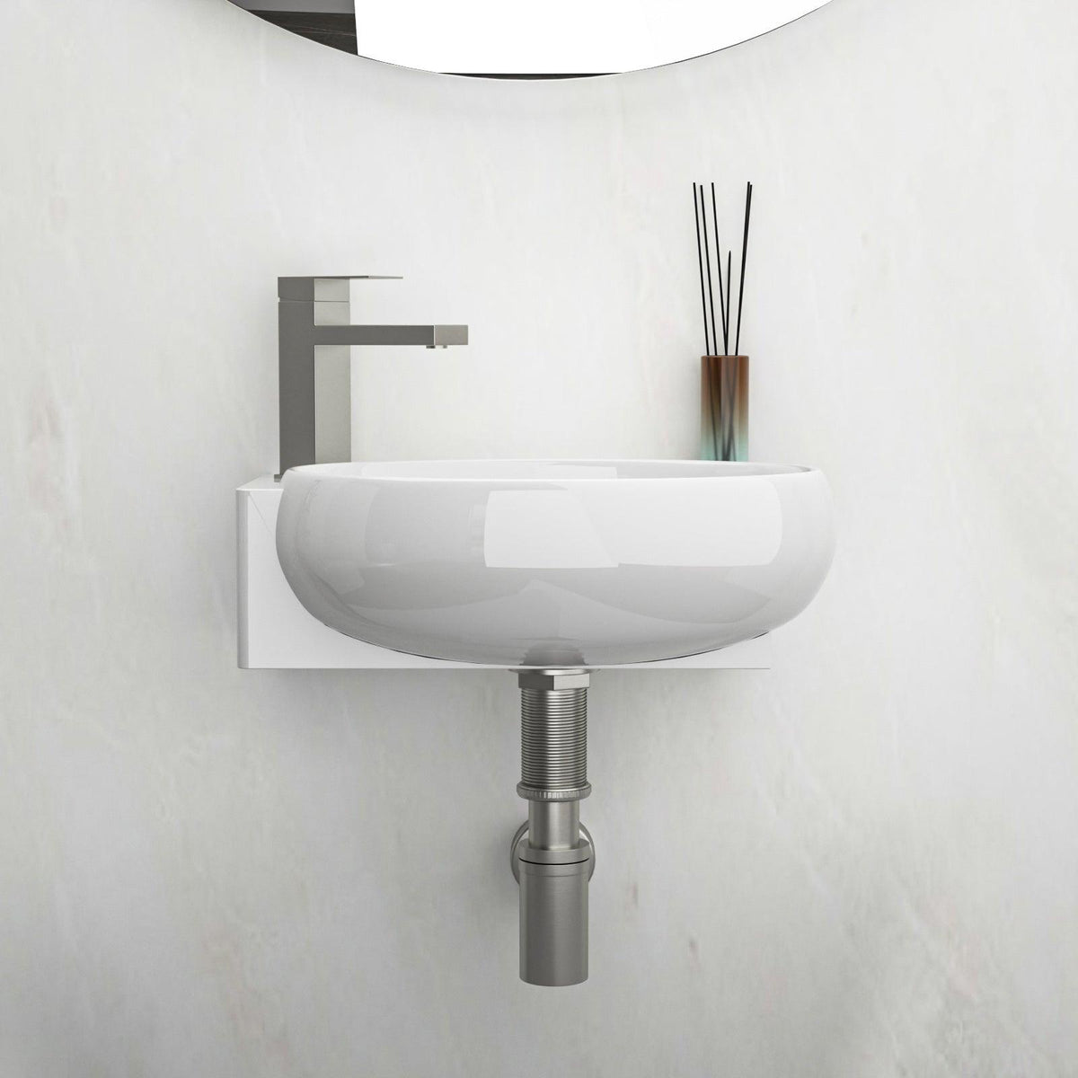16.5x11 Inch Wall-Mounted Bathroom Sink
