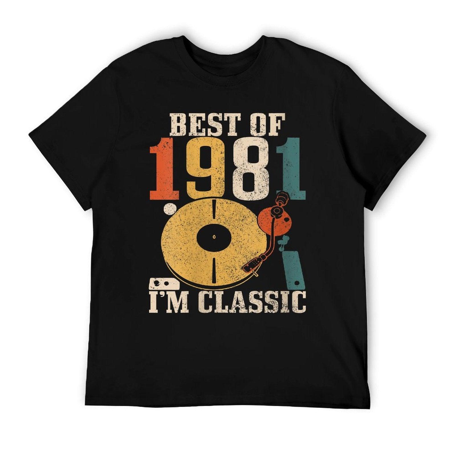 Womens Best Of 1981 I'm Classic 40th Birthday Gift Vintage Vinyl DJ  Moisture-wicking T-Shirt