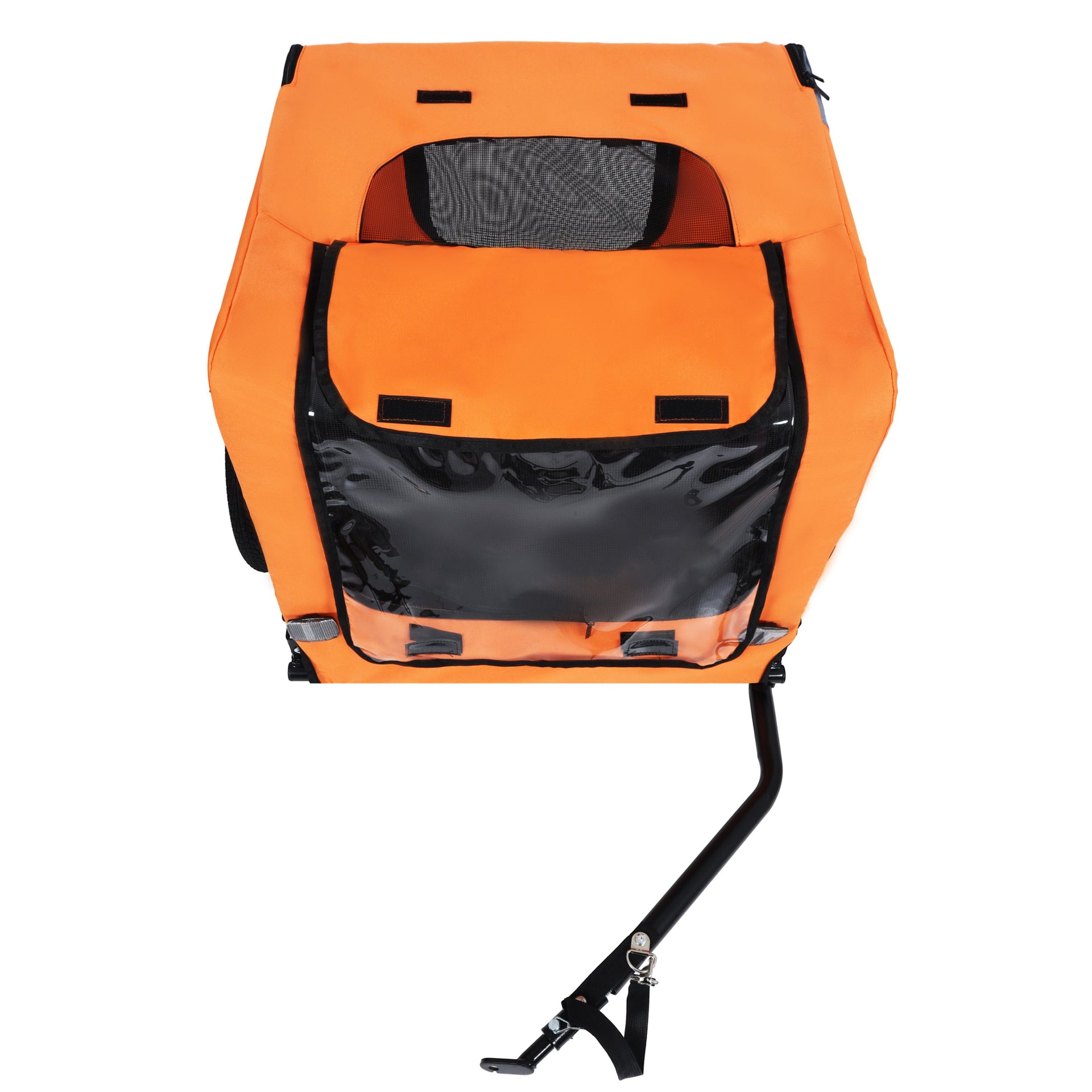 Outdoor Heavy Duty Collapsible Pet Bike Trailer with 16-Inch All-Terrain Wheels & Universal Hitch – Foldable Dog/Cargo Carrier Cart for Bicycles, orange