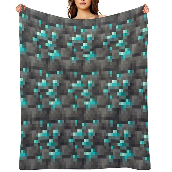 Deepslate Diamond Ore Throw Blanket