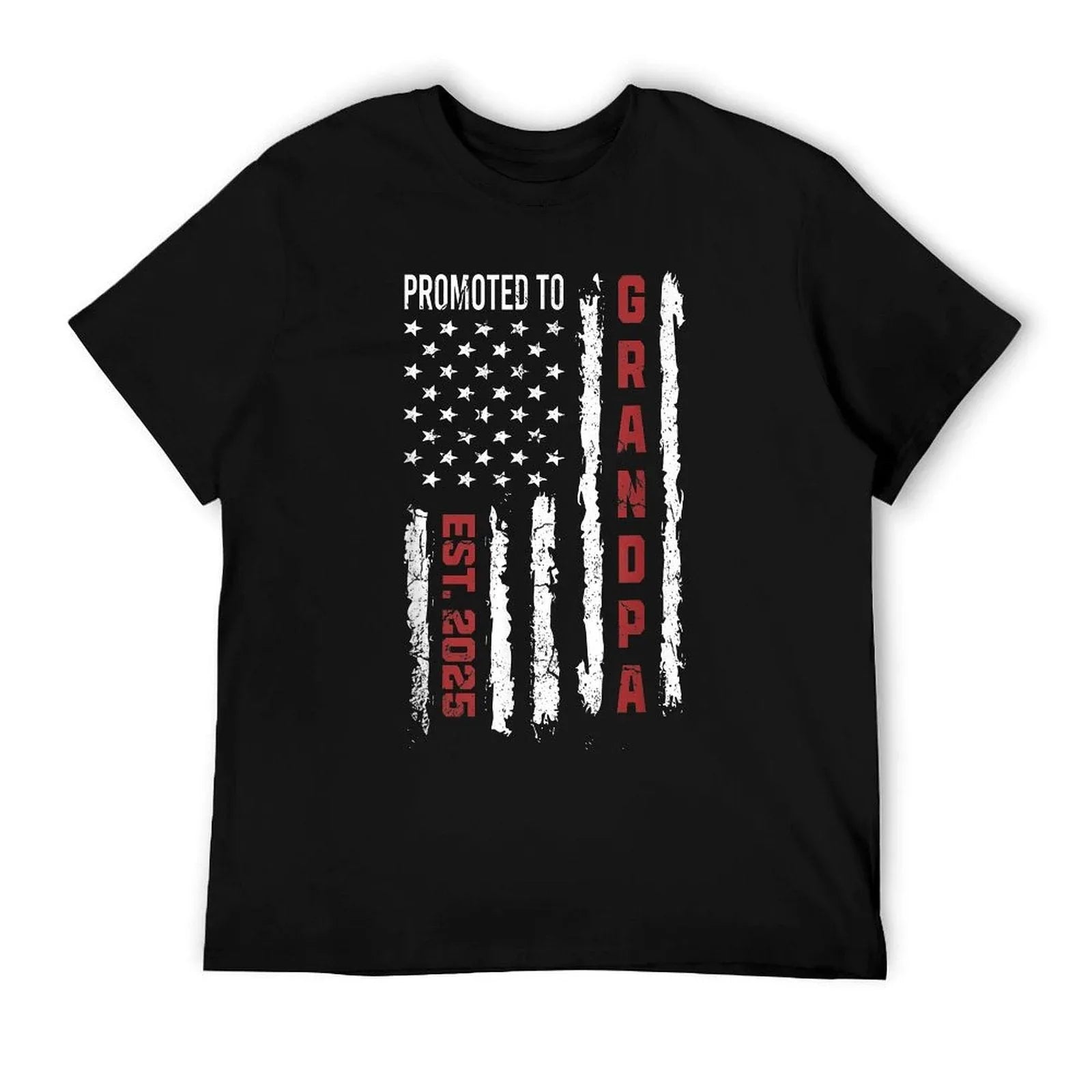 American Flag Promoted To Grandpa, First Time Grandpa 2025 T-Shirt