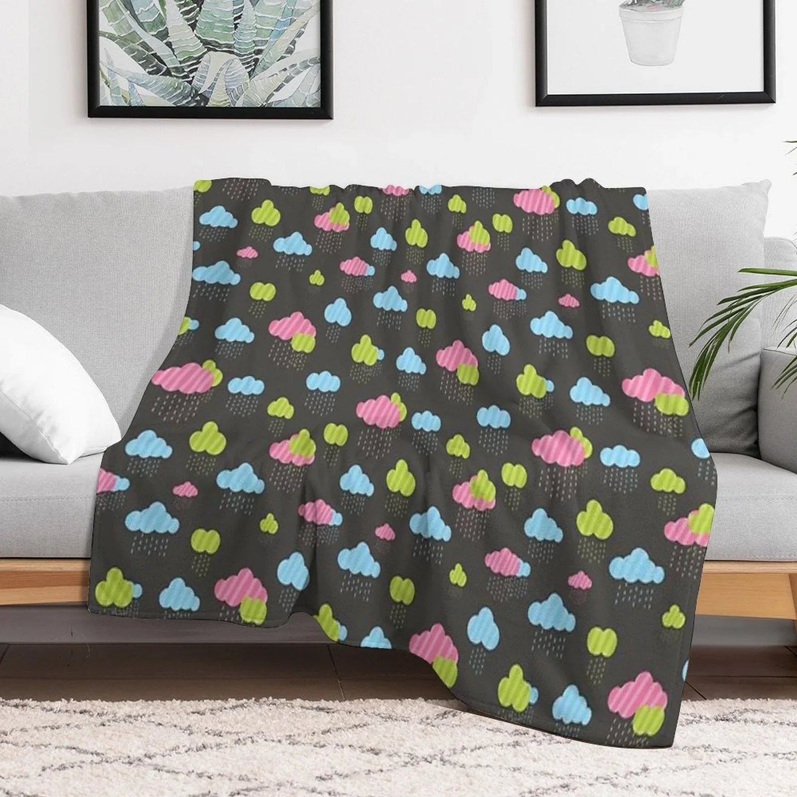 Rainy Clouds Throw Blanket