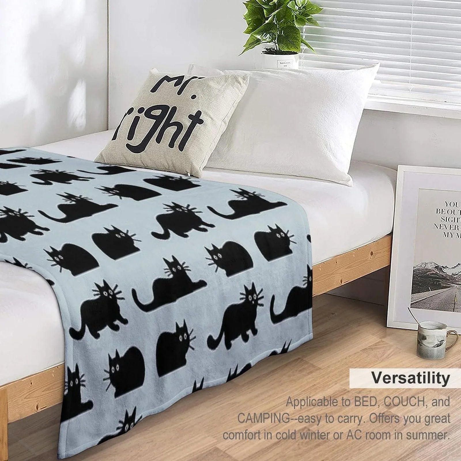 Black Cat Throw Blanket