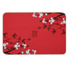 White Oriental Cherry Blossoms on Red And Chinese Wedding Double Happiness  Japanese Sakura © Fatfatin Bath Mat