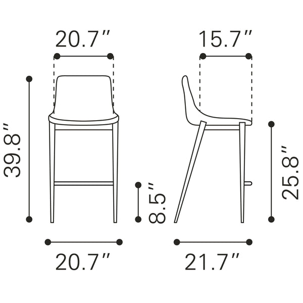 Magnus Counter Stool (Set of 2) Black & Walnut