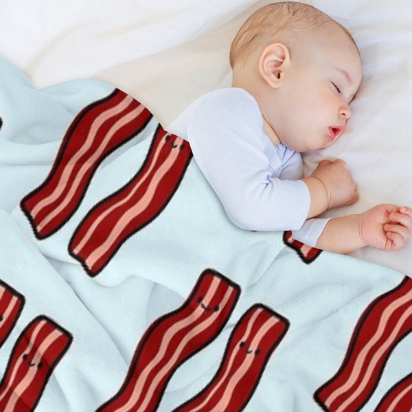 Cute Bacon Velvety-soft Throw Blanket