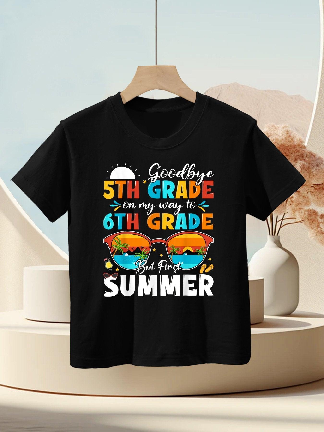 Goodbye 5th Grade Graduation To 6th Grade Hello Summer Kids Kids T-Shirt