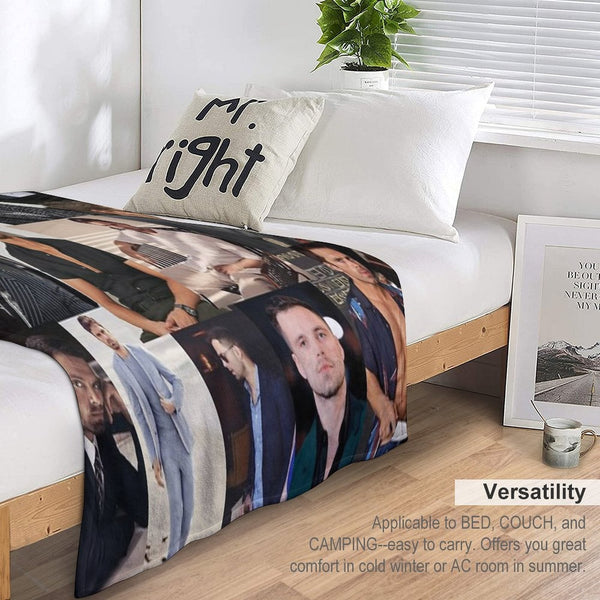 Sebastian Stan Collage Durable Throw Blanket