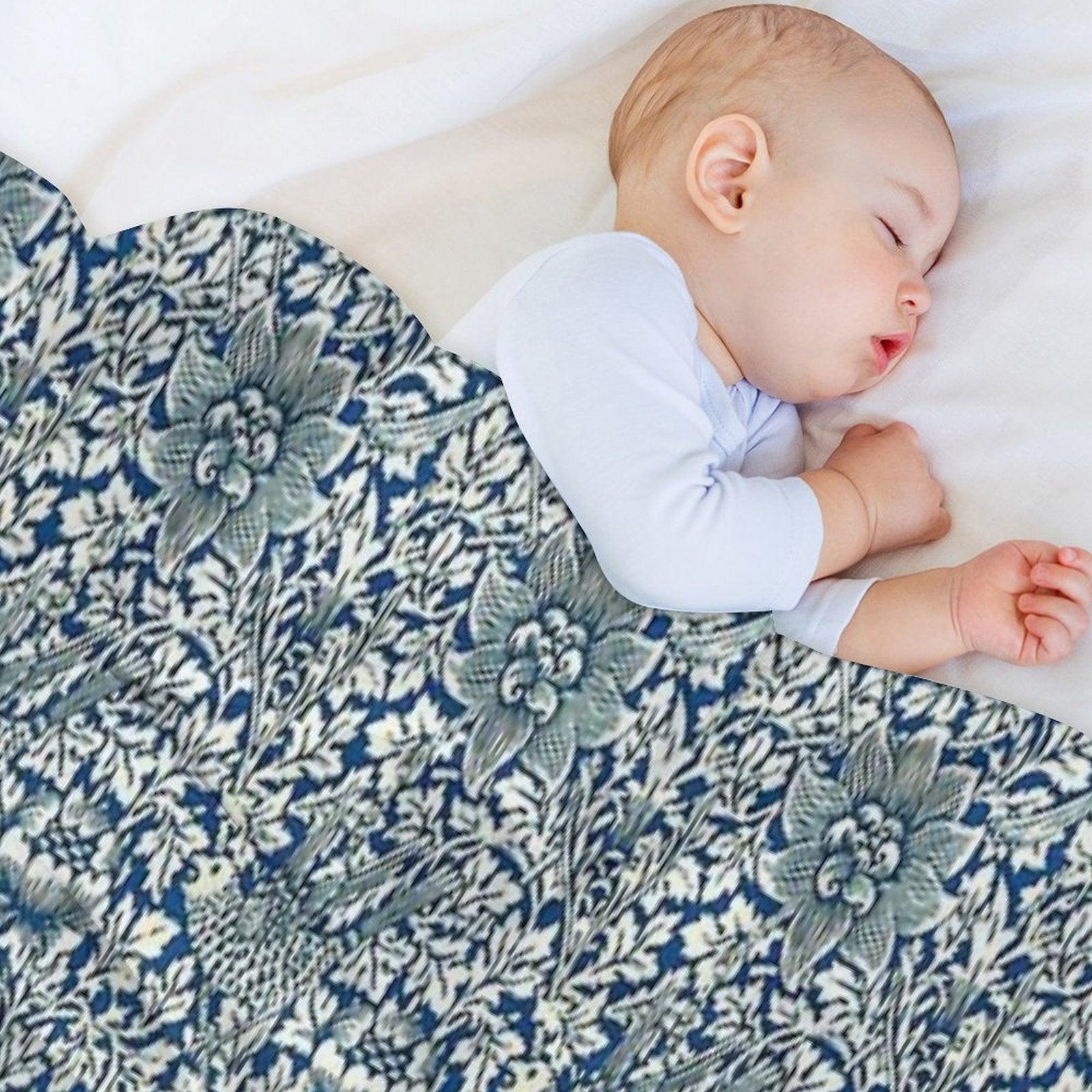 Indigo Blue And White William Morris Pattern Throw Blanket