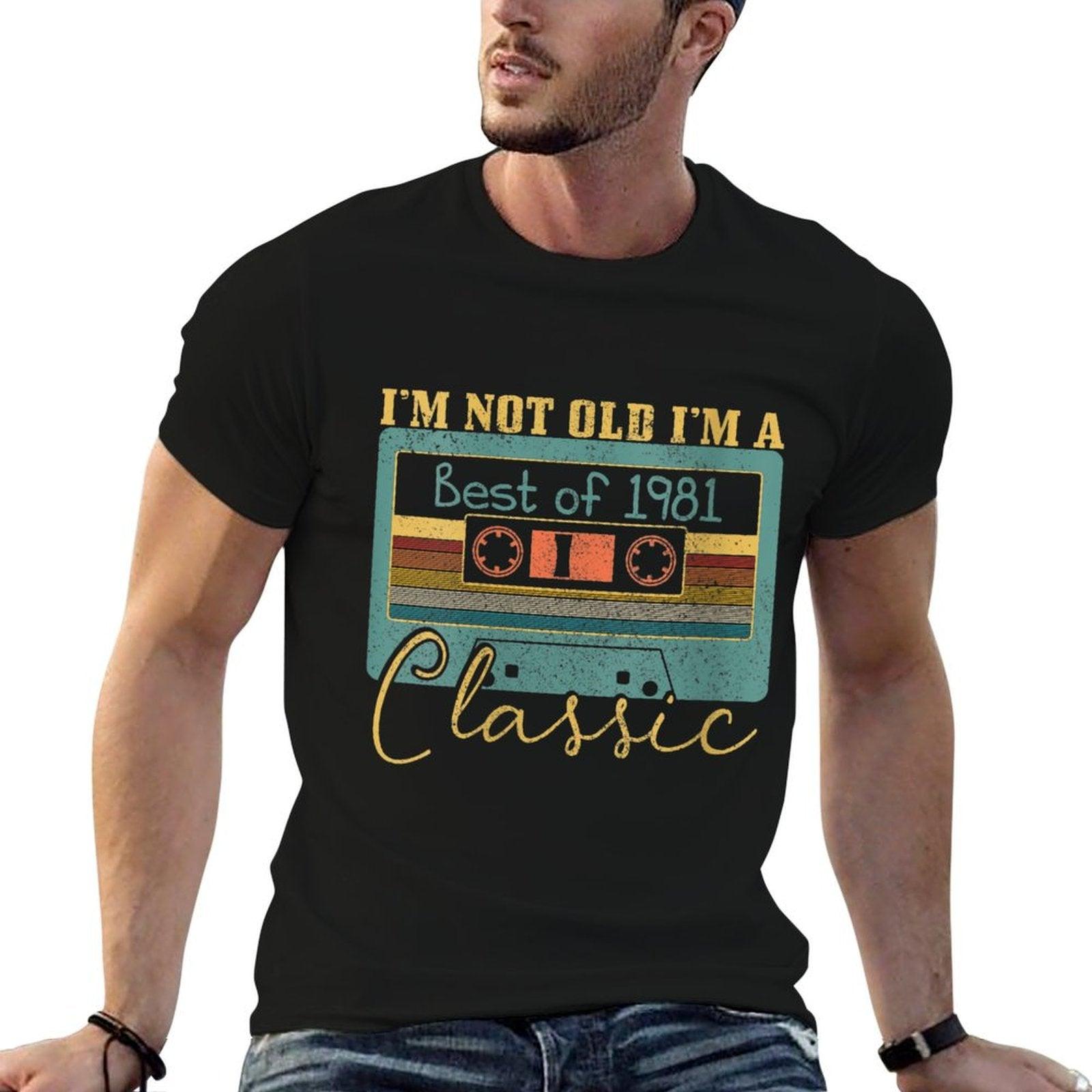 Womens 40th Birthday Gift Vintage Best Of 1981 Cassette Tape Funny  High-quality Stitching T-Shirt