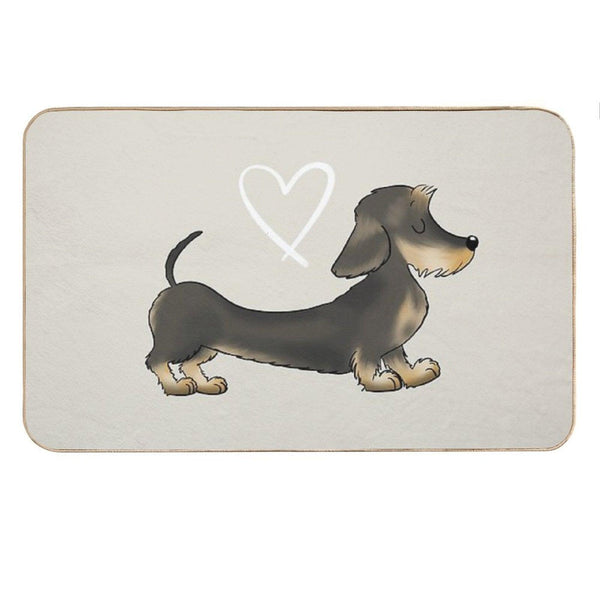 Dachshund Wire Hair Sausage Dog Bath Mat