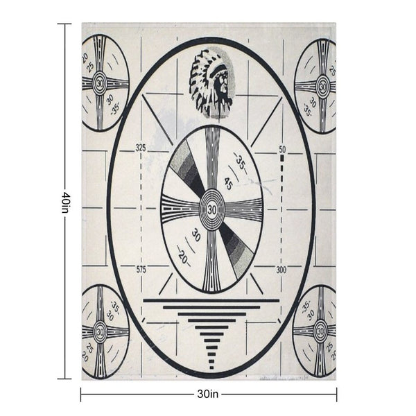 Retro TV Monoscope Test Pattern Durable Throw Blanket