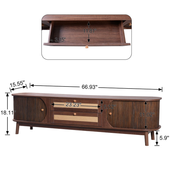 Modern Farmhouse Rattan TV Stand BLAKHOM