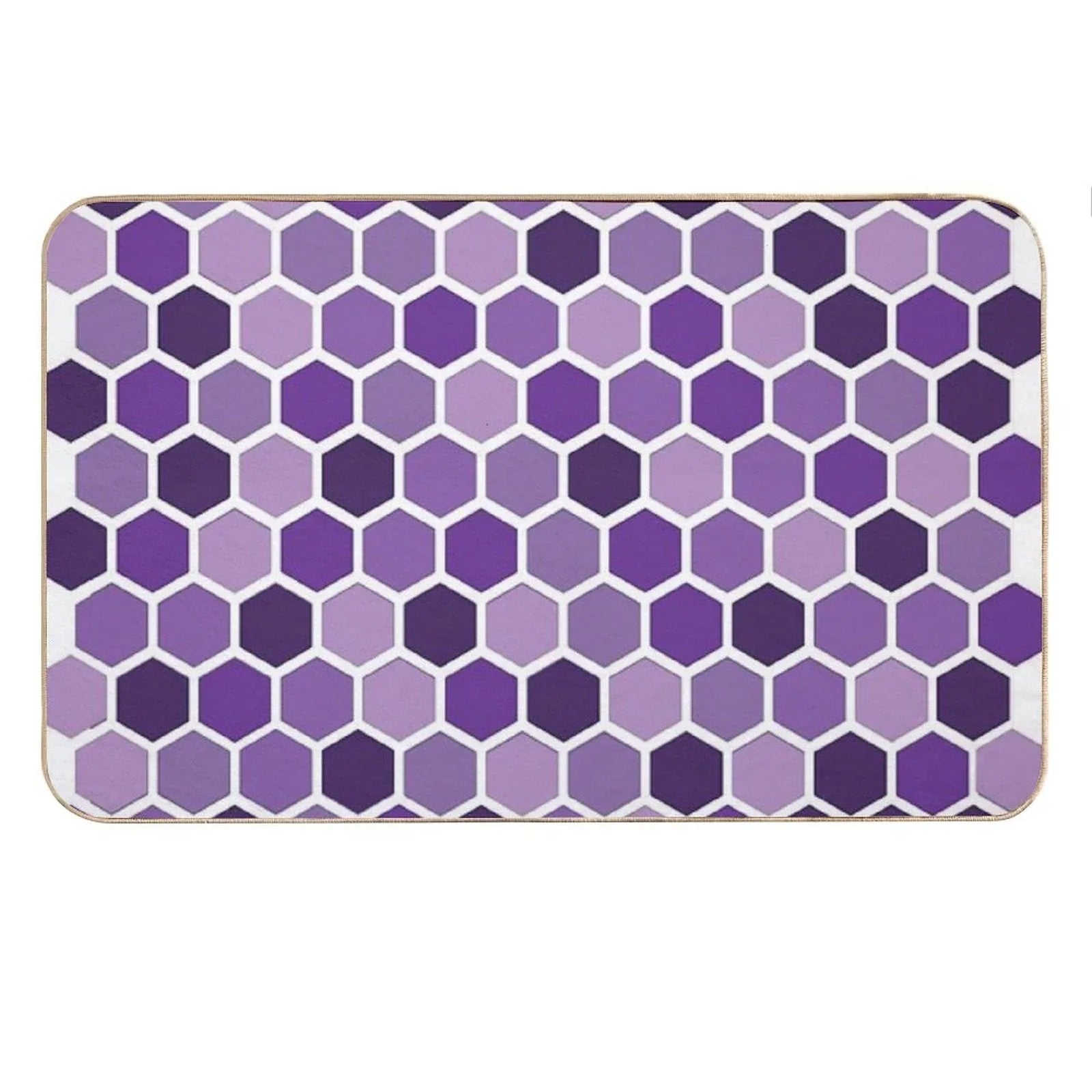 Shades Of Purple Hexagonal Pattern Bath Mat