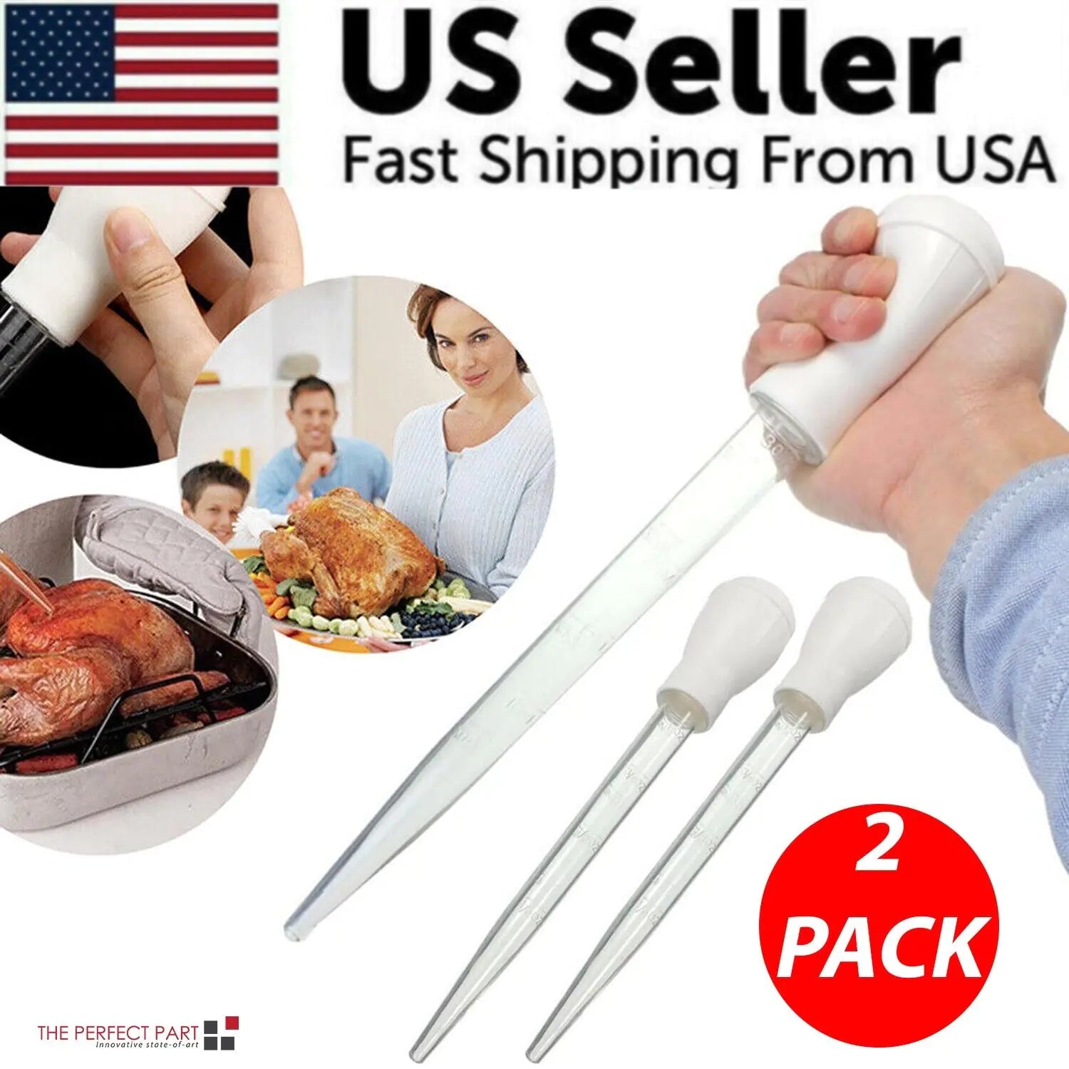 2-Pack Heatproof Meat Baster Set 30ML
