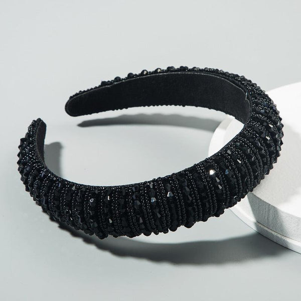 Hair Hoop Hand Woven Beaded Head Hoop Female Baroque Sponge Hair Bundle Korean Style Of The Net Red Face Wash Hair Accessories
