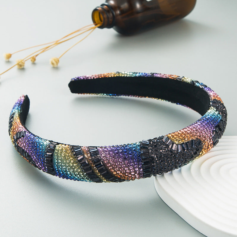 Hair Hoop Fashion New Design Shiny Gypsophila Thin Sponge Headband Korean High-End High-Skull Top Hair Accessories