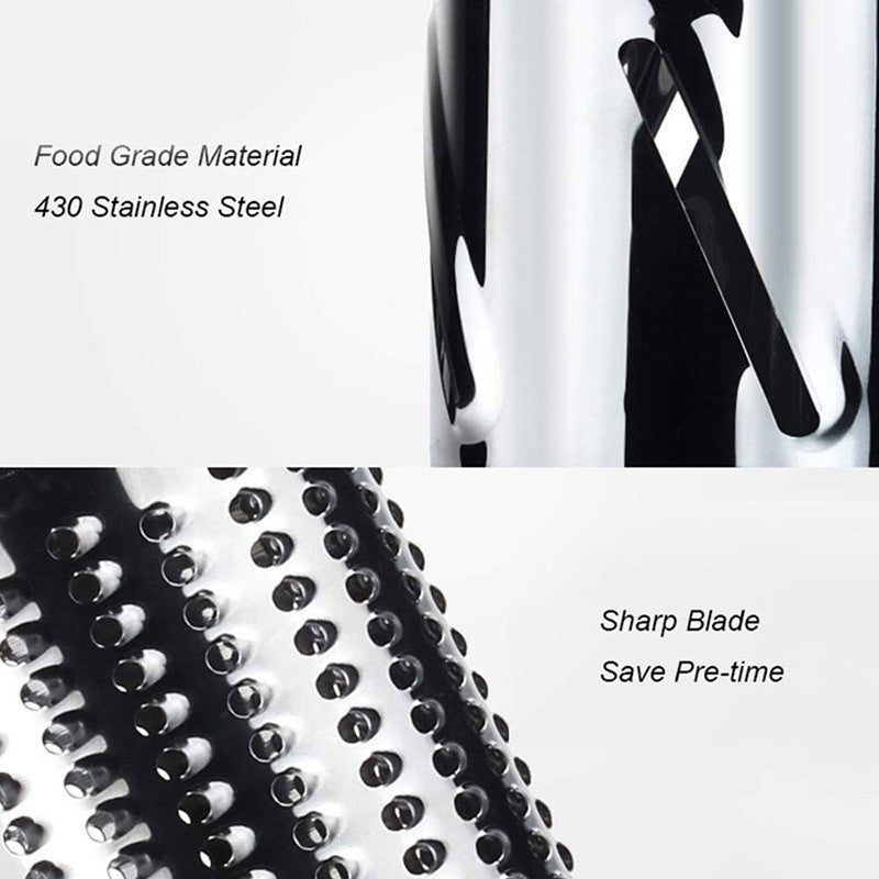 5-in-1 Cheese Grater: Gourmet, Rotary with Hand Crank, 10 Blades (3 Blades-C), for Cheese & Vegetable Slicing.