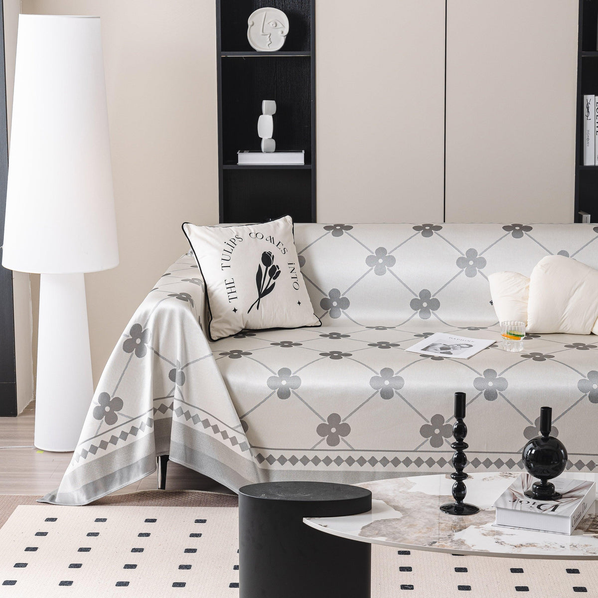 Cooling Four-Leaf Clover Hope Faith Love Luck Summer Comfy Ice Silk Furniture Throw Covers for Sofas