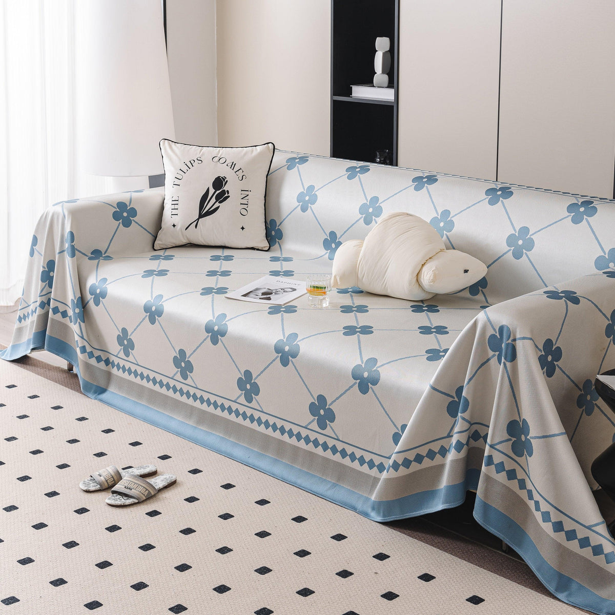 Cooling Four-Leaf Clover Hope Faith Love Luck Summer Comfy Ice Silk Furniture Throw Covers for Sofas