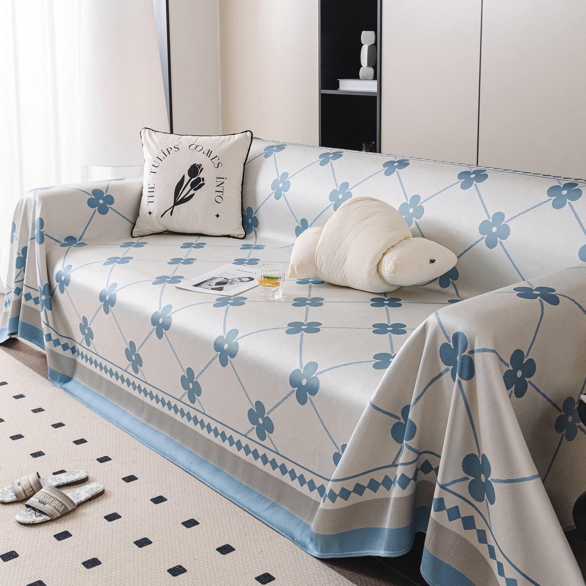 Cooling Four-Leaf Clover Hope Faith Love Luck Summer Comfy Ice Silk Furniture Throw Covers for Sofas
