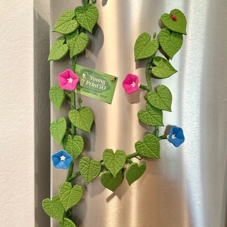 Morning Glory Magnets 3D printed artificial morning glory refrigerator sticker decoration