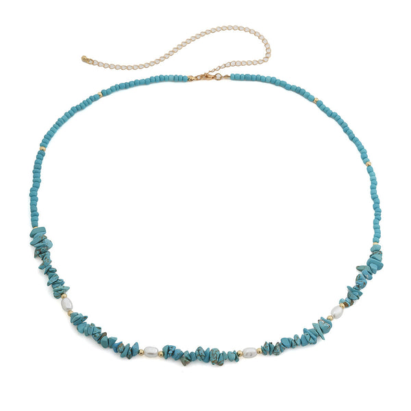 Gravel imitation pearl beach waist chain waist chain jewelry versatile single-layer bead body chain
