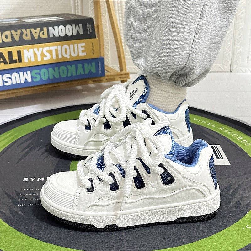 National trendy white shoes for men niche trendy thick soled sports sneakers for women