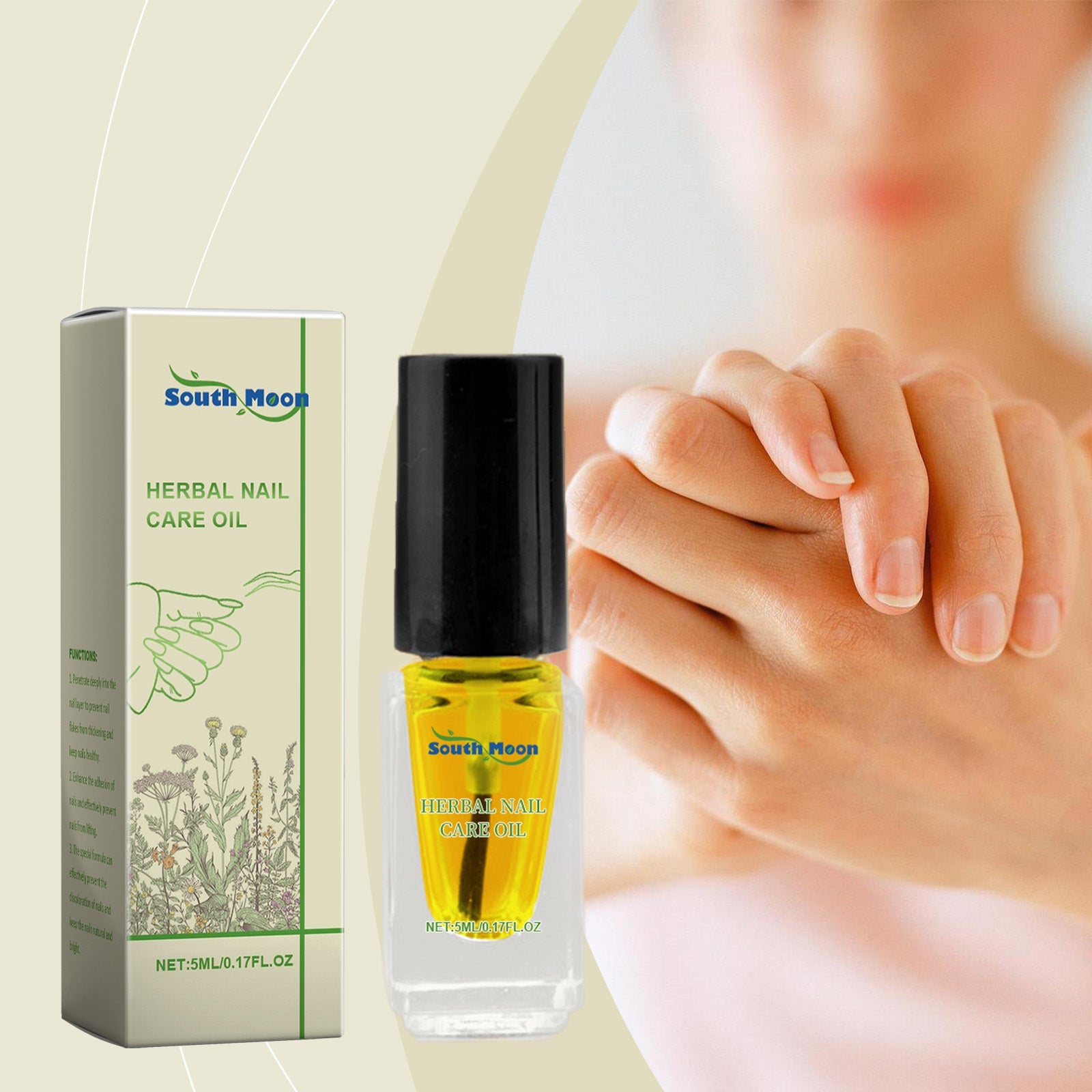 Herbal Nail Care Oil, Care And Nourish The Nail Cuticles Luster Daily Nail Care Solution