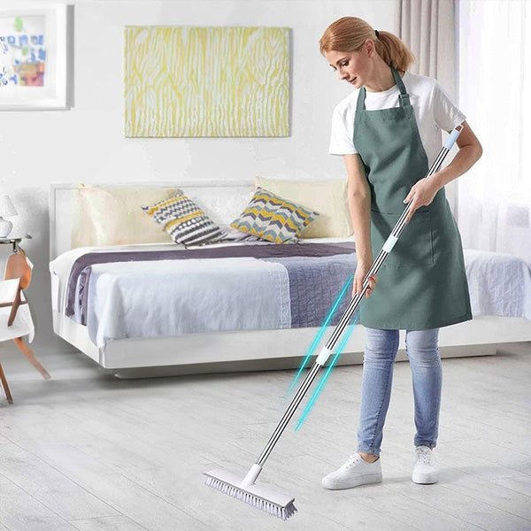 2-in-1 Floor Scrub Brush with Long Adjustable Handle. Multifunctional for Bath & Kitchen