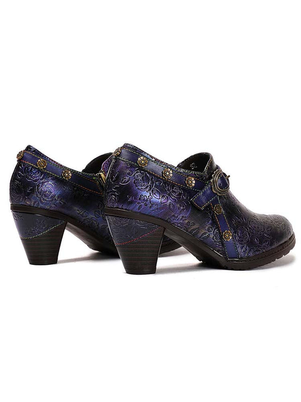 Adalee Retro Floral Embossed Shoes
