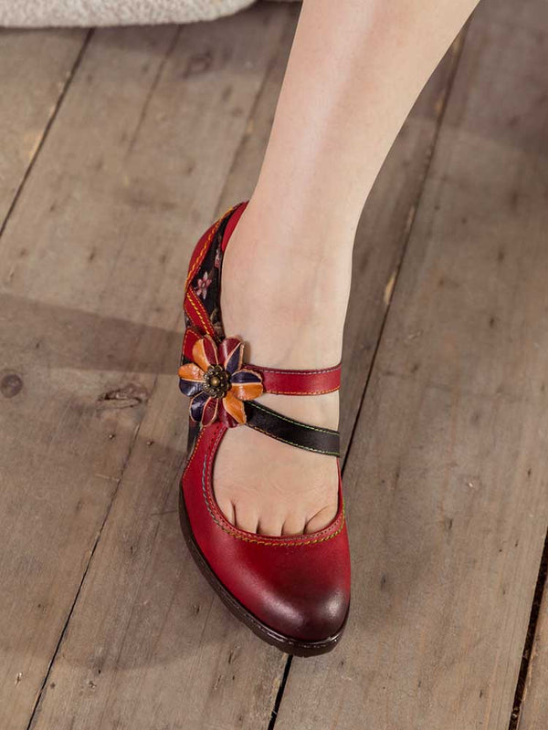 Veda Hand Embossed Leather Shoes