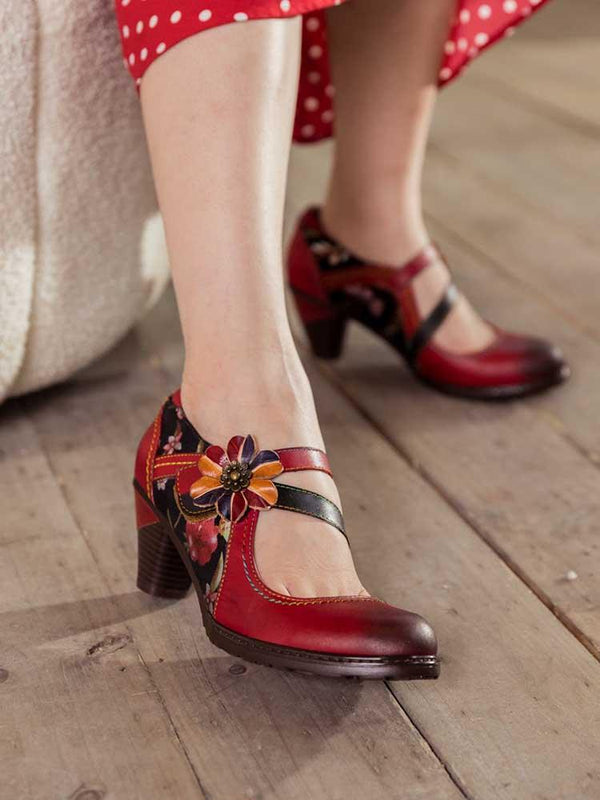 Veda Hand Embossed Leather Shoes