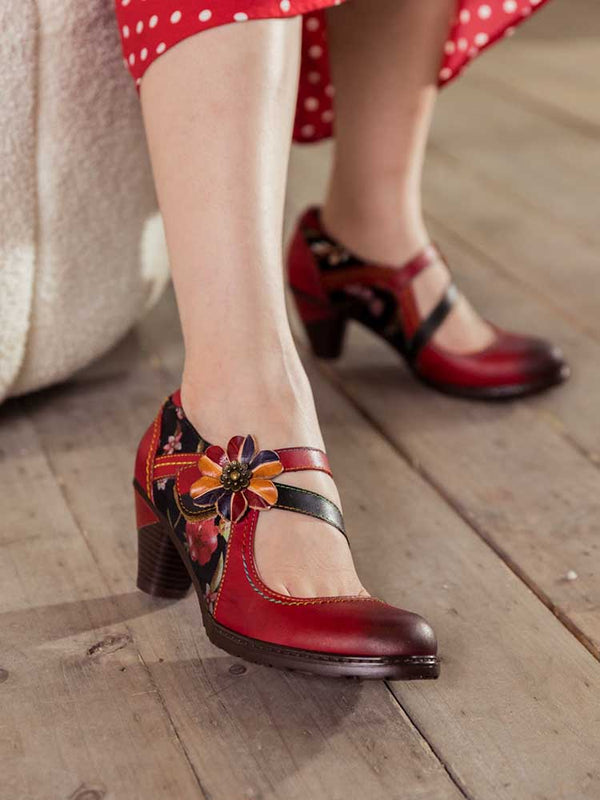 Veda Hand Embossed Leather Shoes