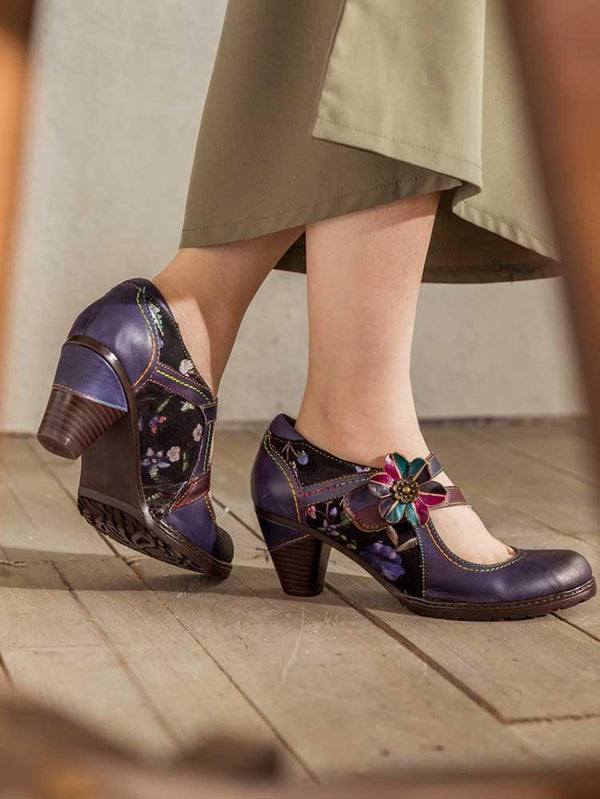 Veda Hand Embossed Leather Shoes