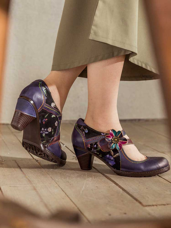 Veda Hand Embossed Leather Shoes