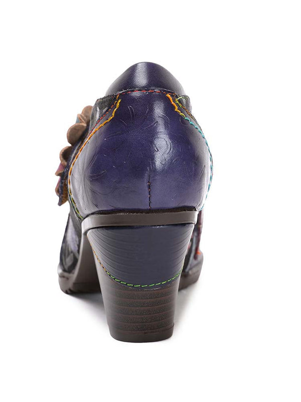 Veda Hand Embossed Leather Shoes