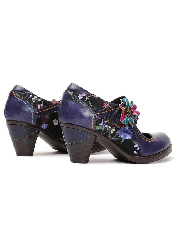 Veda Hand Embossed Leather Shoes