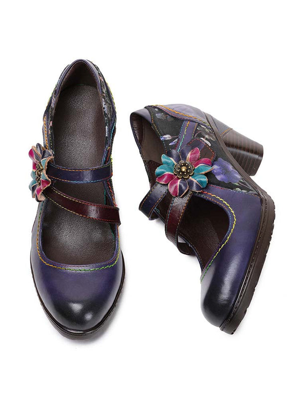 Veda Hand Embossed Leather Shoes