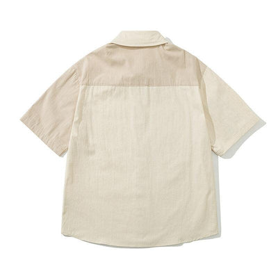 Color blocking short sleeves