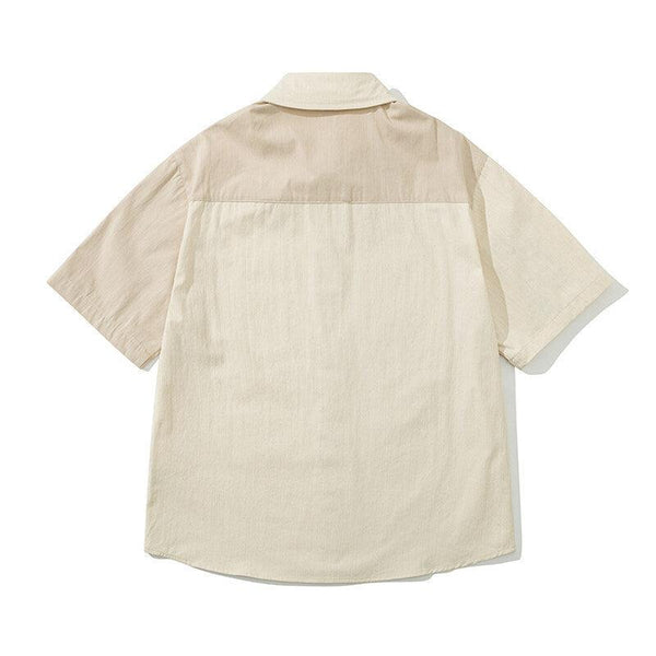 Color blocking short sleeves