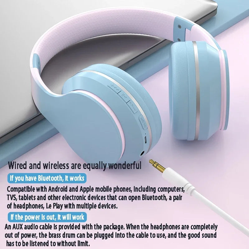 DR56 Headset Wireless Bluetooth Headset Children's Online Game Class Call E-sports Headset New Gradient.