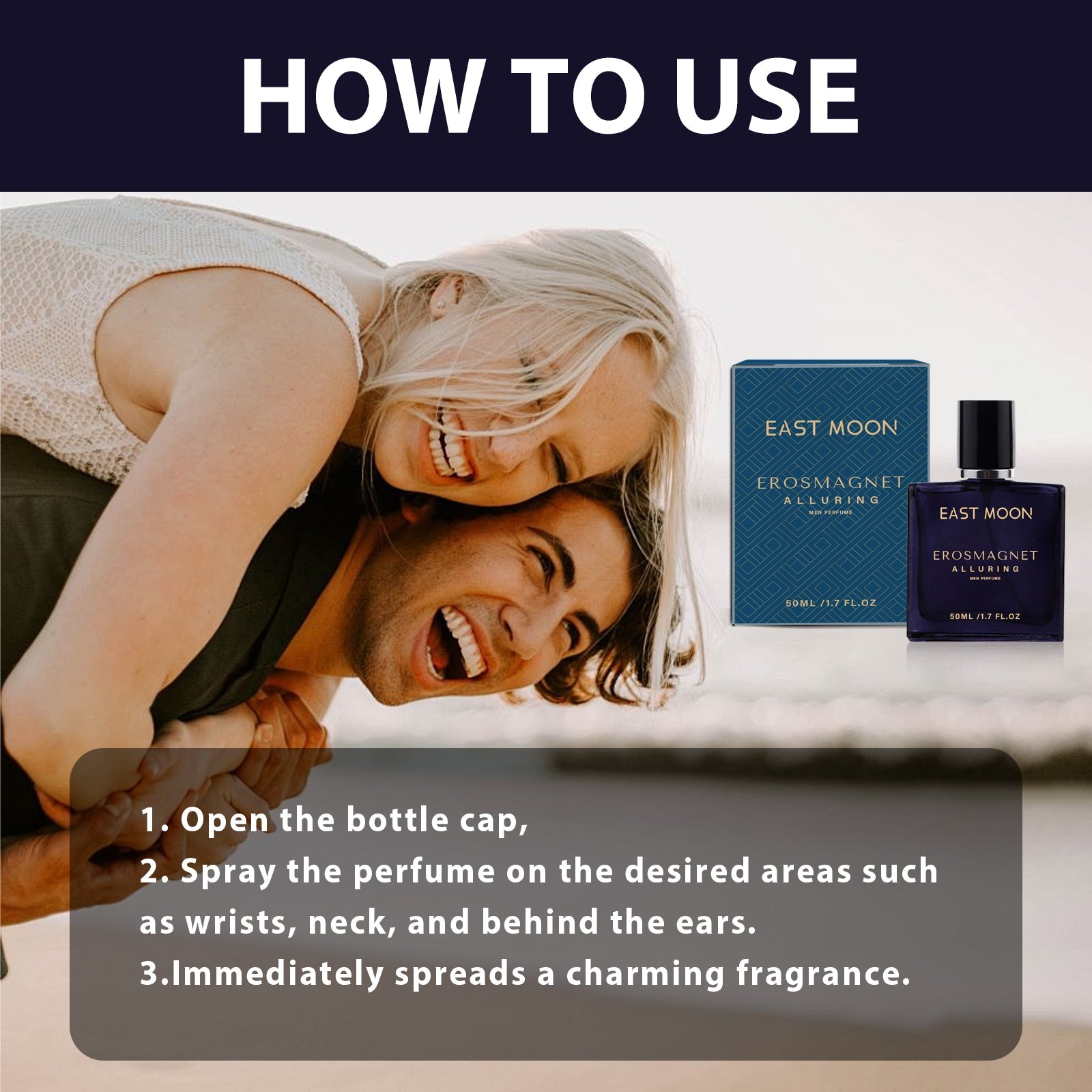 EAST MOON Men's Charm Perfume Lasting Fragrance Natural Fresh Release Charm Dating Atmosphere Perfume