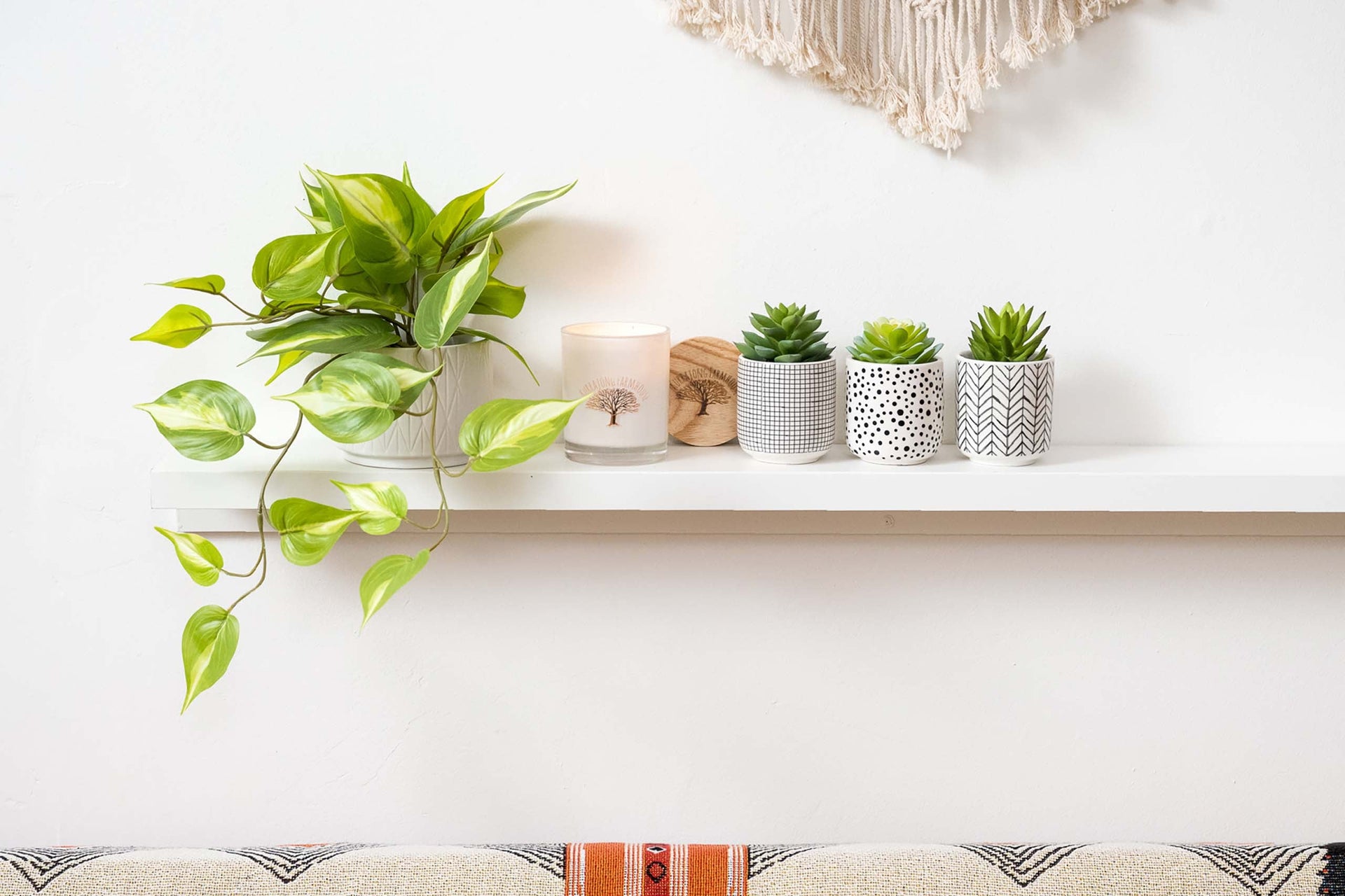 Artificial trailing ivy pothos plant in 5