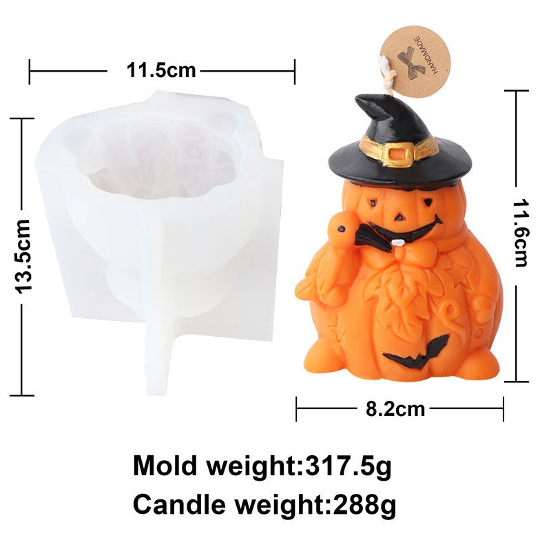 New Halloween Pumpkin Ghost Silicone Candle Mold Frog Owl Fox Pumpkin Animal Scented Plaster Resin