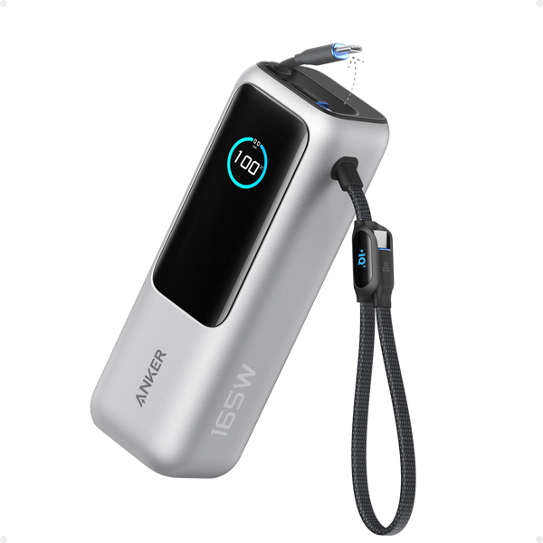 Anker Laptop Power Bank (25K, 165W, Built-In and Retractable Cables)