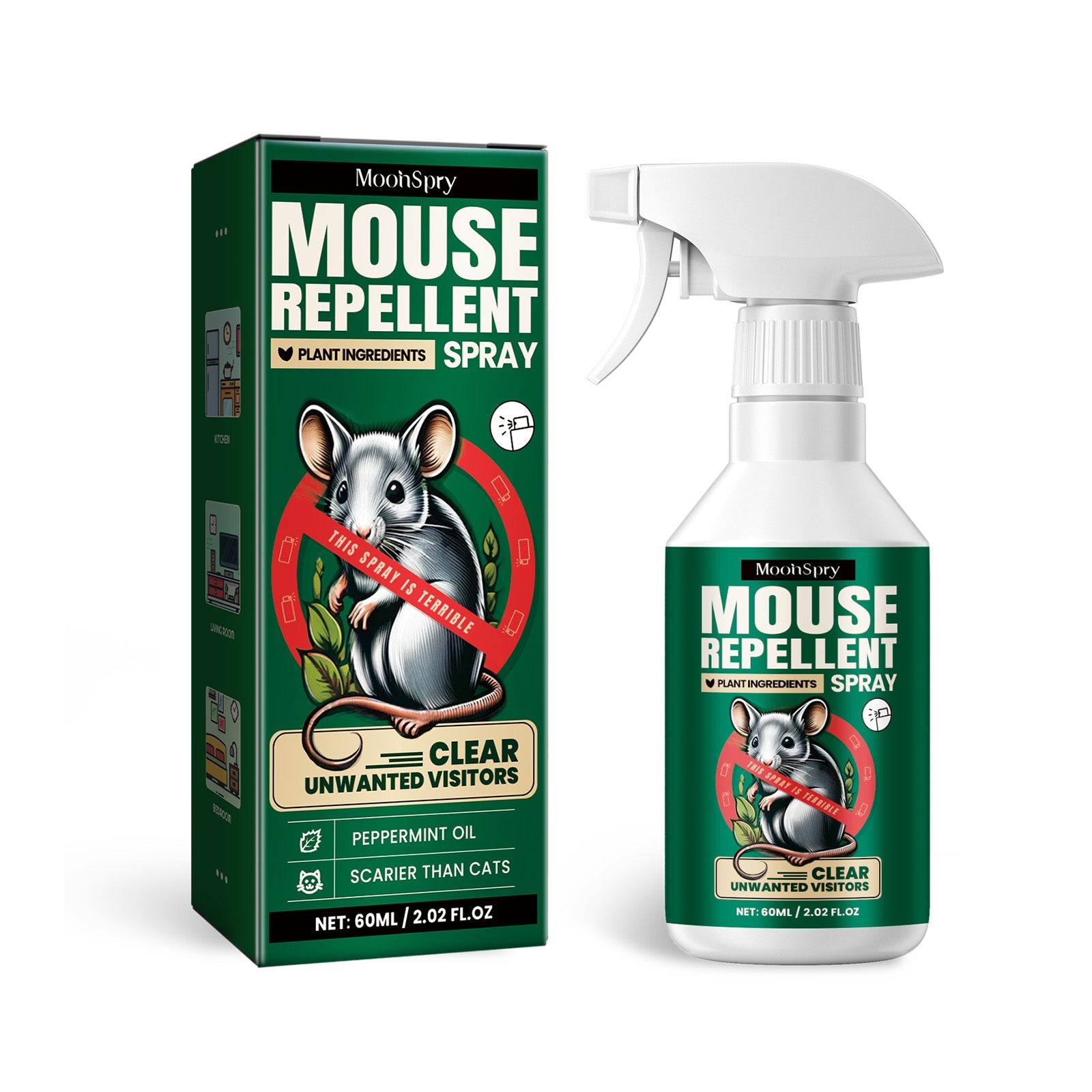 Mouse Repellent Spray, Household Gardening Rat-Repellent Rat-Repellent Solution Cockroach Repellent Mosquito Repellent Spray
