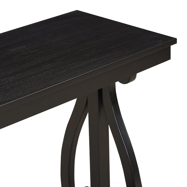 48-Inch Rustic Vintage Console Table --- Farmhouse Style Entryway Table with Open Shelf and Sturdy Construction (Black)