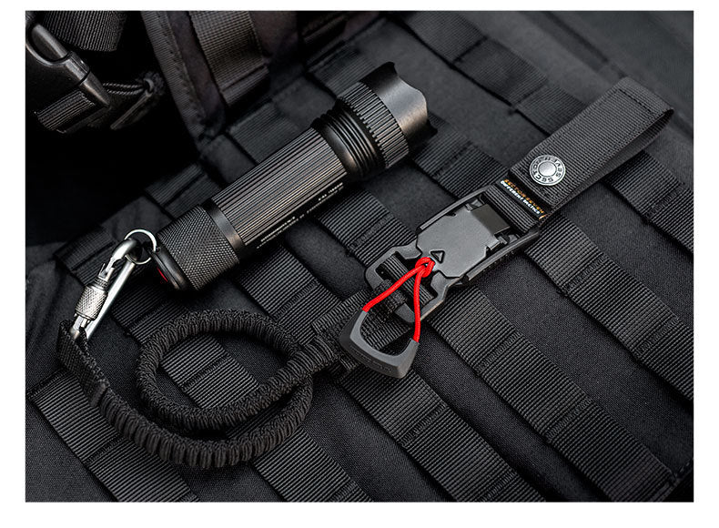 Func. tool rope, equip. tools, phone anti-loss hooks, bag & pant dec. ropes