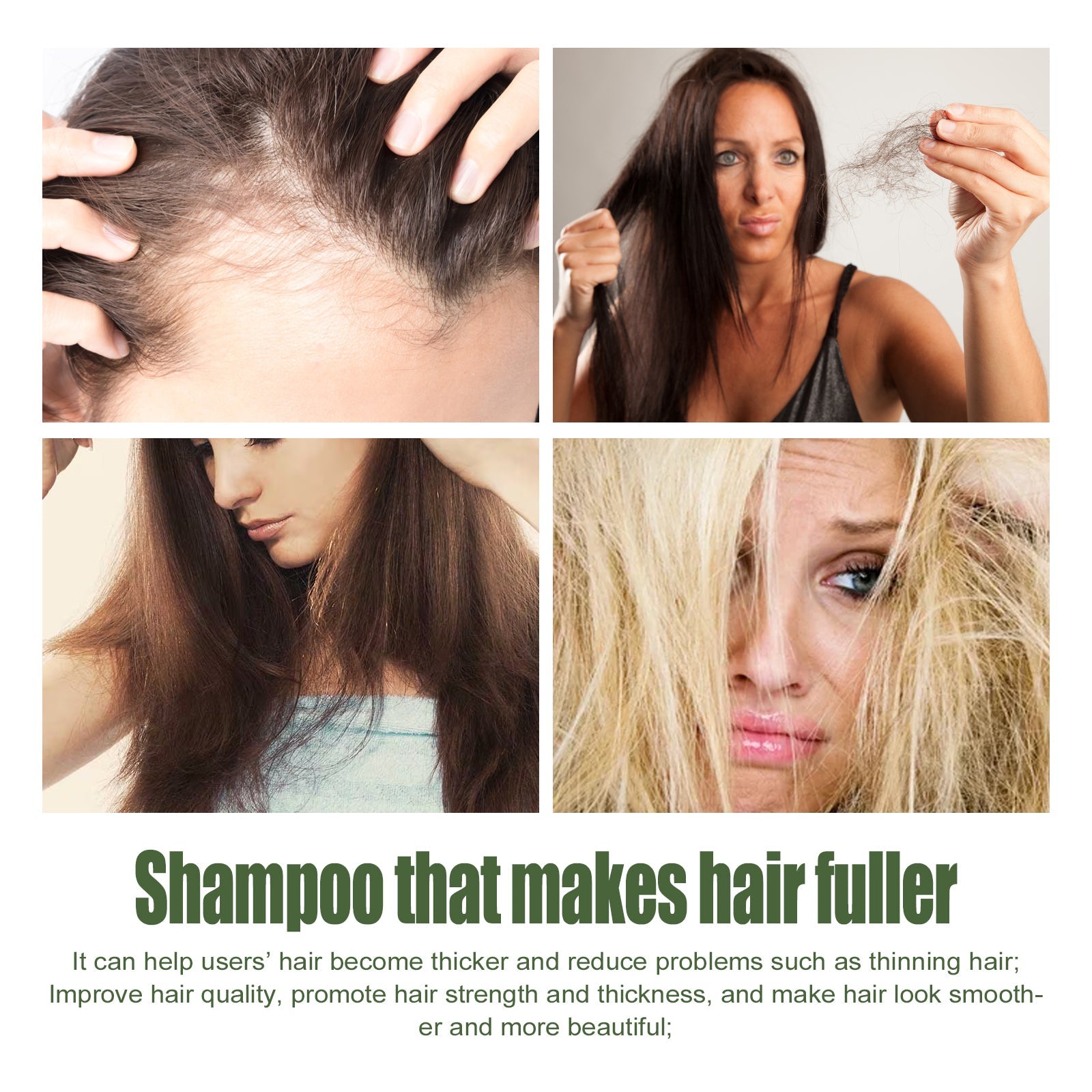 Rosemary Mint Pro Hair Care Shampoo, Scalp Massage Cleaning Care Repair Bifurcation Strong, Supple And Dense Hair